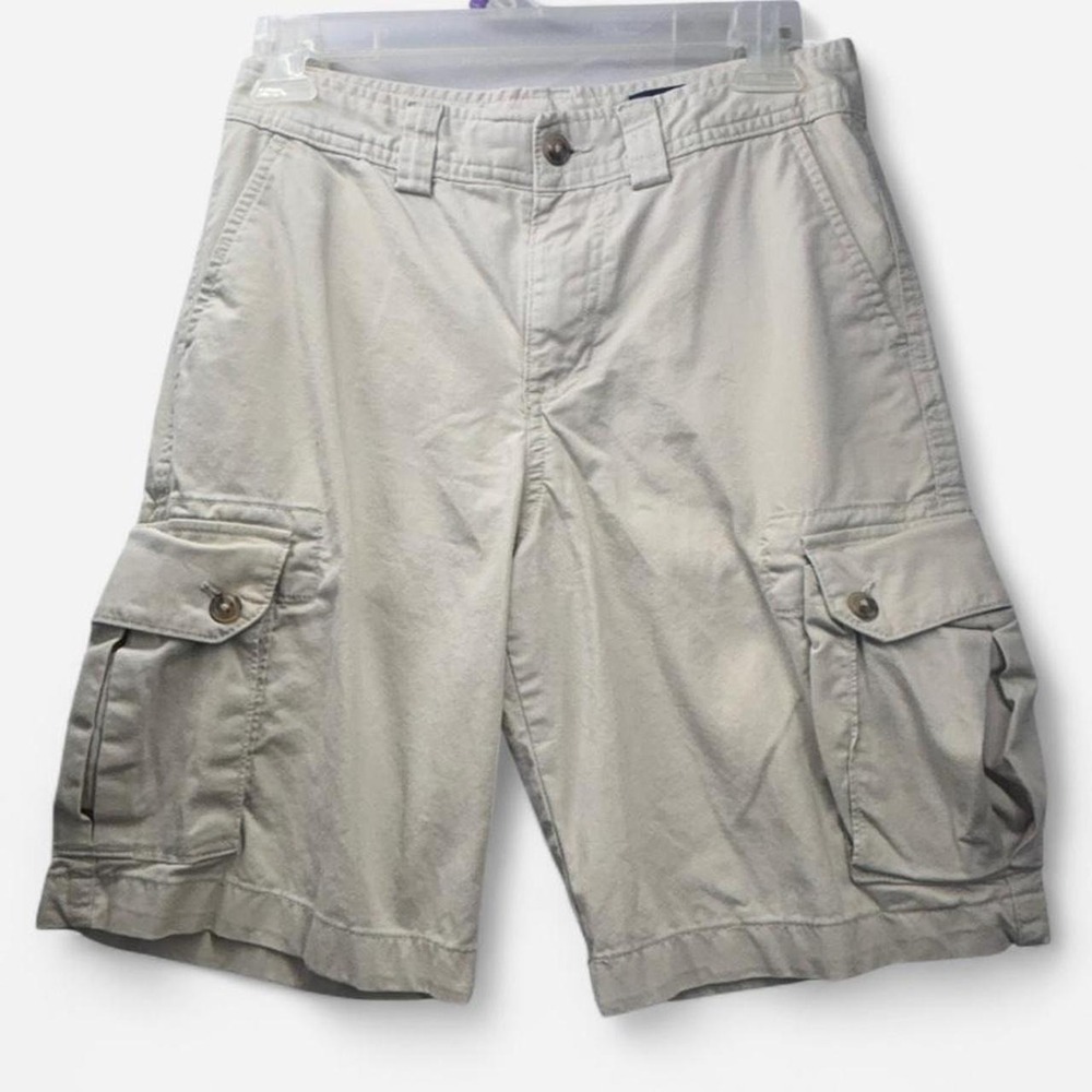 Polo Ralph Lauren Mens Khaki Tan Cotton Twill Cargo Shorts Size 14 Utility